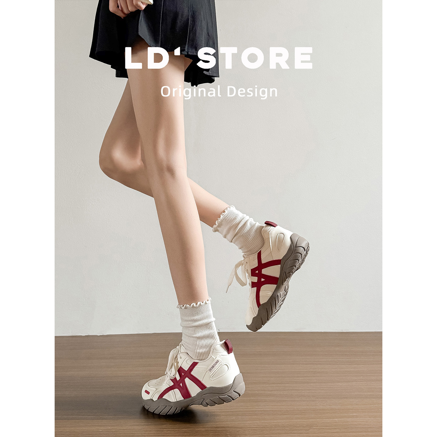 真皮~复古厚底芭蕾风德训鞋女2026春季新款休闲运动内增高阿甘鞋,淘宝优惠券,粉丝福利购,淘宝优惠卷