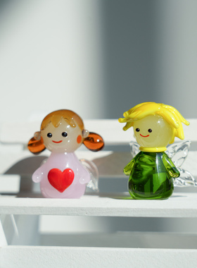 琉璃手作情侣小精灵摆件礼物