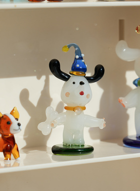 琉璃手作可爱吐舌头的骨头小狗