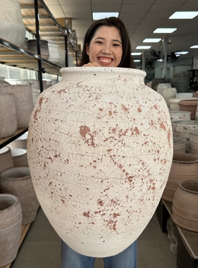 大口径水泥盆龙鳞春羽花盆北欧复古简约轻奢落地室内外咖啡厅摆件