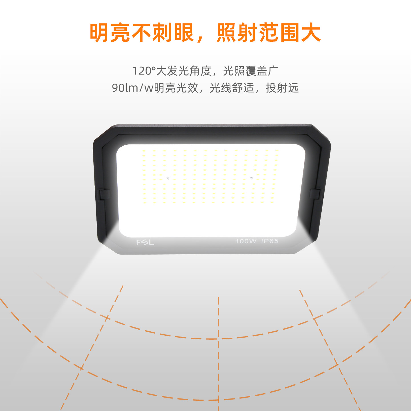 FSL佛山照明LED投光灯广告泛光灯100W50瓦射灯200W户外工程防水灯,淘宝优惠券,粉丝福利购,淘宝优惠卷