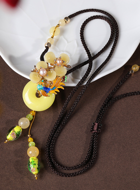 七彩蝶度玉石平安扣玉原创民族风