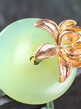 中国风手链女复古绿玉