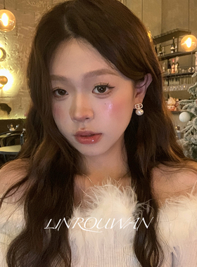 甜贵千金CD锆石珍珠耳环女