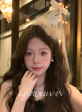 羽毛帽子发夹女蝴蝶结