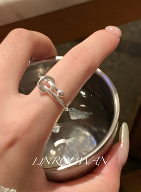 小扭结交叉链接简约925纯银戒指