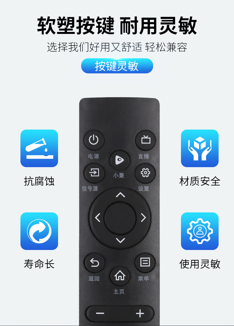 适用海信电视遥控器CN3A75 55E3F-Y 65E3F-Y 55E3F-MAX 65E3F-MAX-图2