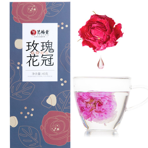 艺福堂玫瑰花冠茶特级大朵花茶重瓣平阴无硫搭菊花黑枸杞茶旗舰店 - 图1