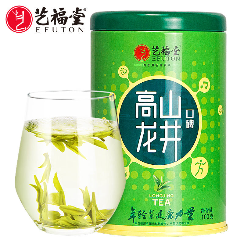 艺福堂茗茶旗舰店艺福堂茶叶新茶上市明前特级正宗高山龙井茶早春绿茶散装100g0