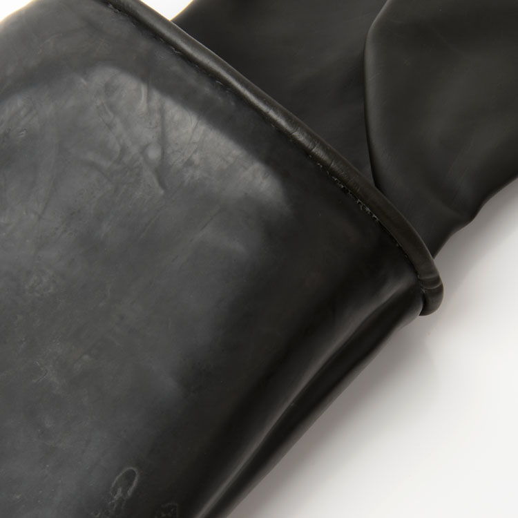 南洋工业乳胶手套加长加厚黑色耐酸碱橡胶皮化工渔业劳保防护包邮 - 图0