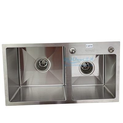 厨房sus304加厚连体手工盆洗菜盆洗碗池水槽台下台上台中双槽套餐 虎窝淘