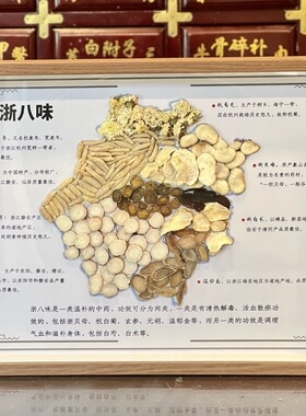 中药地图装饰画中药材标本道地药材中药材产区分布图