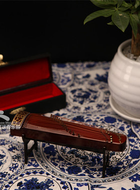 古筝乐器中国传统风摆件手工制作