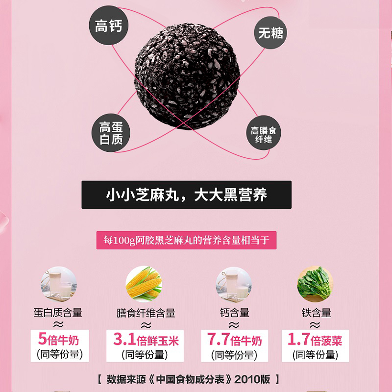 南方黑芝麻丸黑養黑72g粒粒無糖阿膠黑芝麻丸黑營養休閑零食小吃_南方黑芝麻旗艦店_傳統滋補營養品