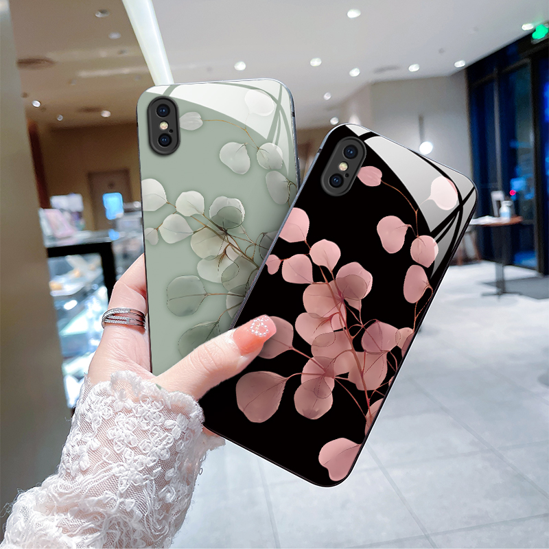 适用苹果8plus手机壳iphonexsmax全包防摔新款玻璃SE3液态硅胶6splus林间叶子6s女6p超薄8pi8情侣se黑潮牌6sp-图0