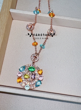 实拍孤品绝版重工宝家925银镀金珠宝工艺彩宝耳环项链玫瑰金轻奢