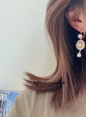 实拍蝴蝶结心形花朵彩钻女士耳环时尚穿搭欧美配饰明星同款高品质