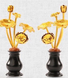 鎏金莲花佛前用品唐密真言禅意