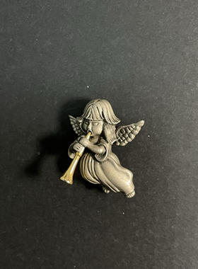 Vintage 中古胸针 吊坠 天使主题胸针