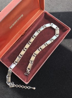 Monet 素银回纹素链项链简约OL风百搭项链中古Vintage