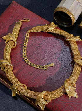 Vintage 中古素金中古项链复古简约通勤百搭Monet/JudyLee 打标