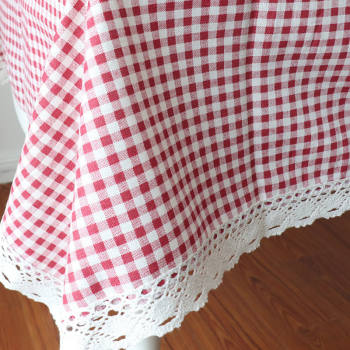 ins ຝ້າຍແລະ linen lace tablecloth ພາສາຍີ່ປຸ່ນ plaid ແບບ Nordic ຂະຫນາດນ້ອຍສົດຕາຕະລາງ dining ຕາຕະລາງກາເຟ mat desk mat