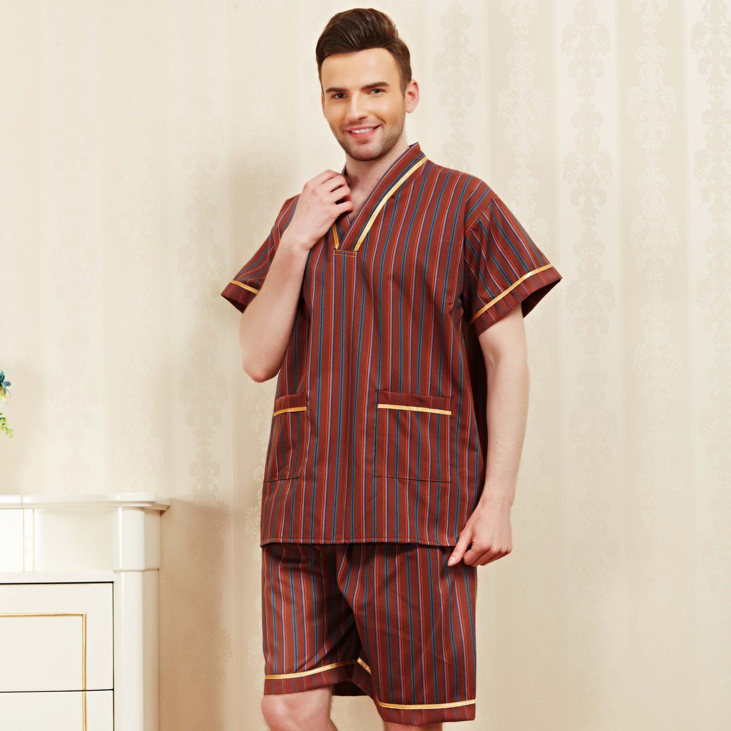 男士特大码汗蒸服 加肥加大号浴服 特体桑拿服 洗浴养生足浴浴衣