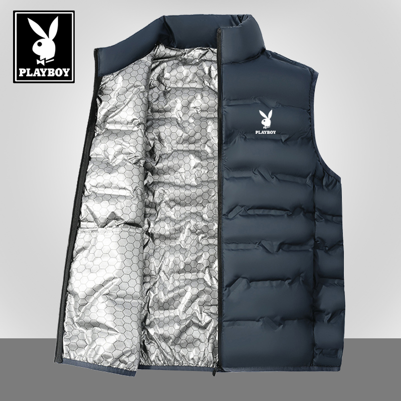 花花公子羽绒马甲男白鸭绒轻薄款秋冬季内搭立领保暖背心坎肩外套 - 图2