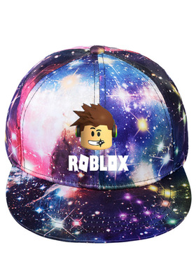 roblox帽子游戏周边五色星空帽子儿童卡通棒球帽学生平沿帽鸭舌帽