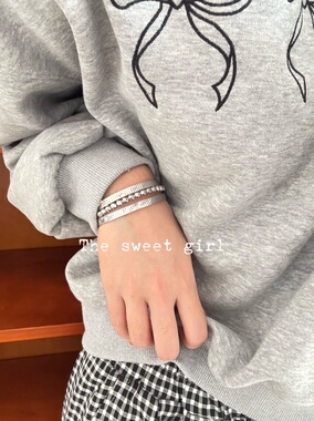 小众设计感金属镂空手镯女简约百搭个性开口可调节手环时尚手饰