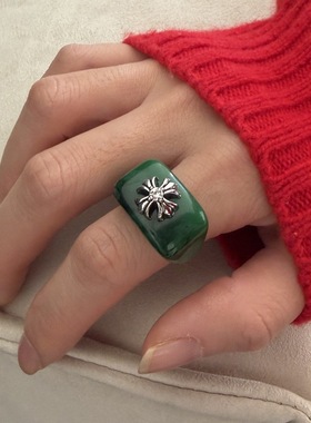 简约ins风复古十字架戒指女辣妹同款叠戴穿搭配饰潮流食指指环女