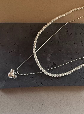 韩版ins小众设计感珍珠项链女时尚百搭双层锁骨链轻奢高级感颈链