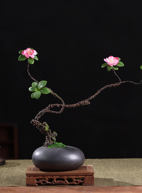 禅意枯枝花器花插摆件