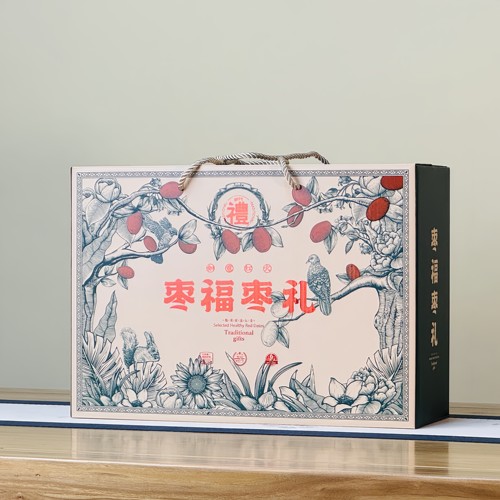 年货红枣礼干果空盒子新疆大枣无核礼品盒干枣纸箱年货礼盒可加印 - 图2