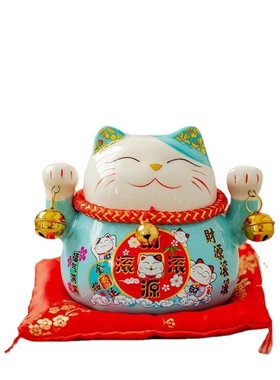 招财猫陶瓷家居摆件创意日式发财猫小存钱罐店铺开业活动礼品