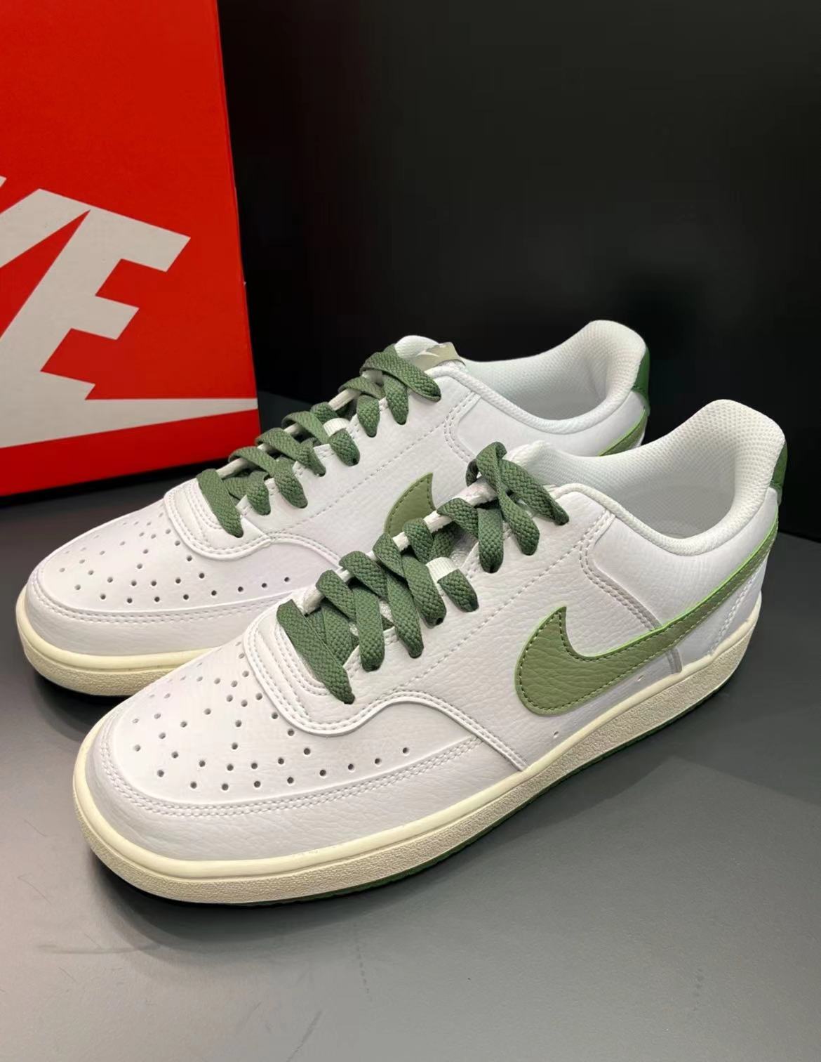 Nike Court Vision 1 休闲 防滑耐磨 低帮 板鞋 白绿 FJ5480-100 - 图2