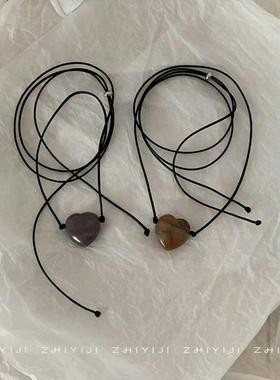 爱心造型毛衣链长款韩国INS风