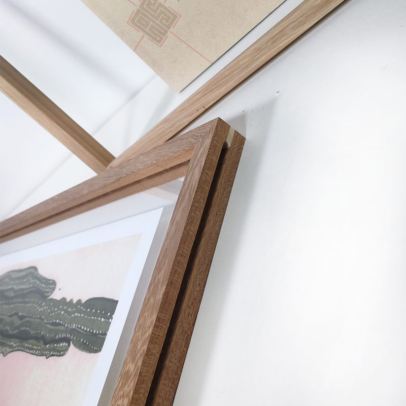 双面透明画框装裱榫卯相框挂墙定制相框北欧ins进口细边窄边实木 - 图2