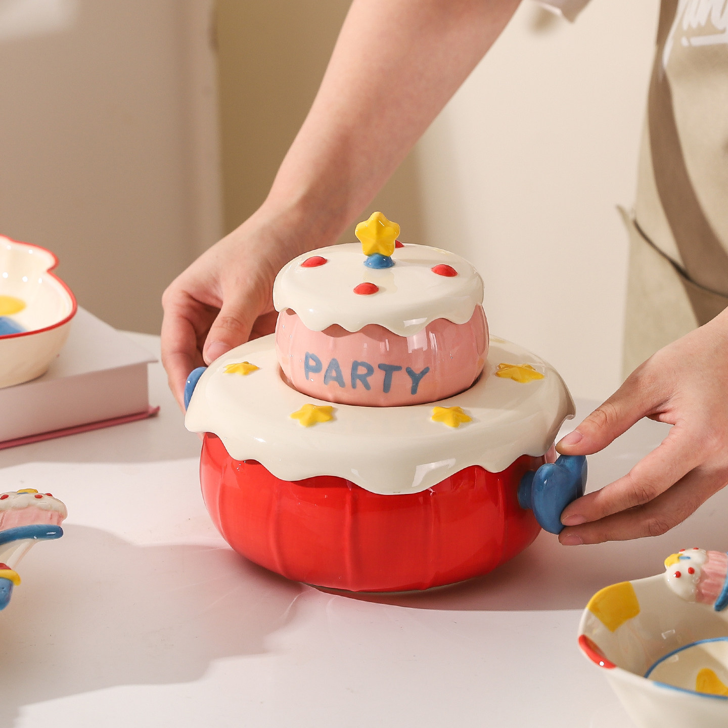 川岛屋生日礼物女生实用可爱碗碟套装一人食碗盘筷送闺蜜餐具礼盒 - 图1