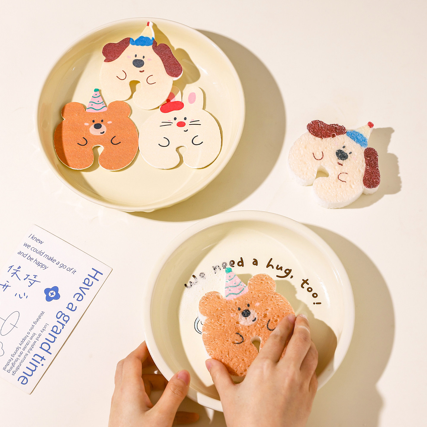 川岛屋可爱洗碗海绵擦木浆棉百洁布吸水海绵块厨房刷碗神器魔力擦,淘宝优惠券,粉丝福利购,淘宝优惠卷