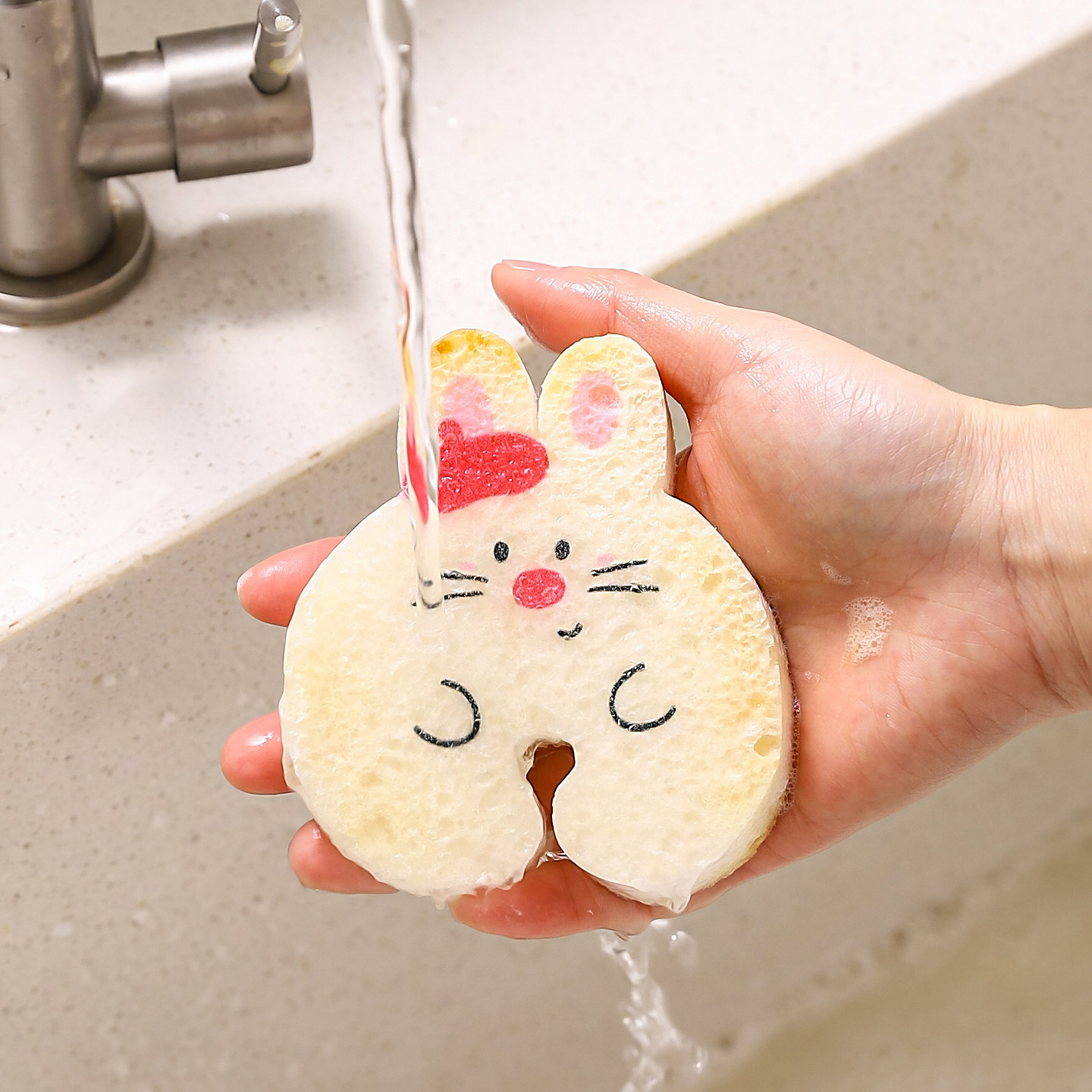 川岛屋可爱洗碗海绵擦木浆棉百洁布吸水海绵块厨房刷碗神器魔力擦,淘宝优惠券,粉丝福利购,淘宝优惠卷