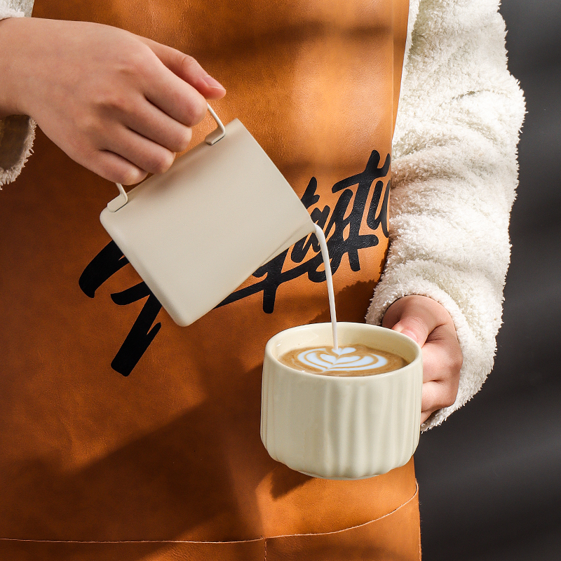 川岛屋拉花缸尖嘴打奶泡杯咖啡杯拉花专用神器不锈钢奶缸咖啡器具