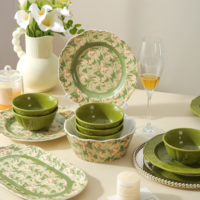 Kawashimaya French relief dishware set bowls