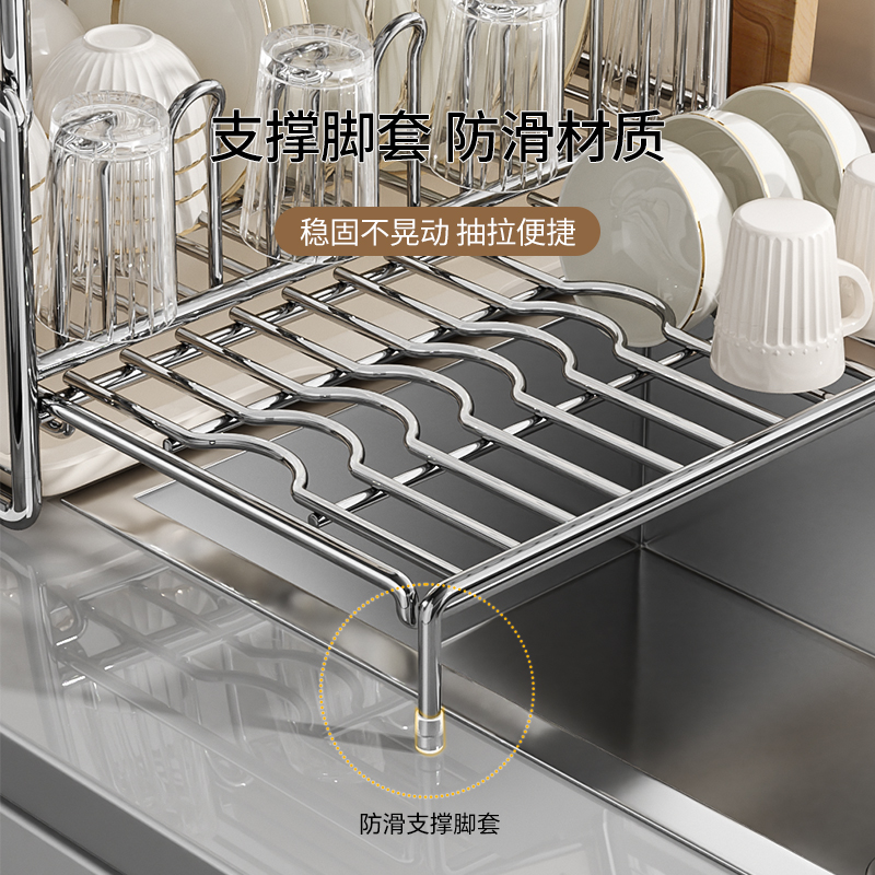 川岛屋碗碟收纳架沥水碗盘架厨房置物架放盘子碗筷餐具收纳盒碗架 - 图3