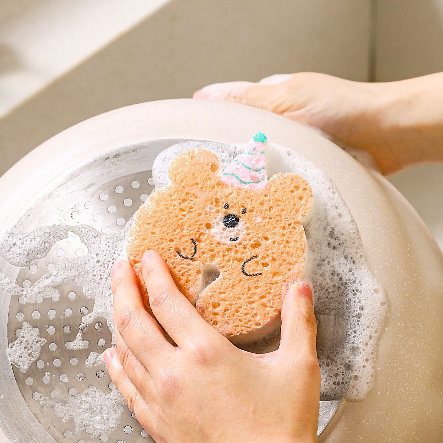 川岛屋可爱洗碗海绵擦木浆棉百洁布吸水海绵块厨房刷碗神器魔力擦,淘宝优惠券,粉丝福利购,淘宝优惠卷