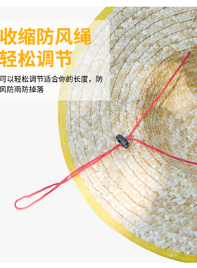 草帽大号农民编织防晒工地帽子