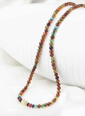 108颗佛珠手串 天然龙纹玛瑙6mm珠子多圈手链男女情侣款水晶饰品