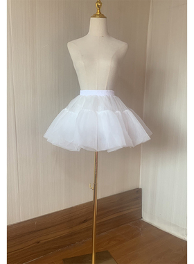 lolita裙撑35日常撑衬裙无骨软纱暴力洛丽塔半身裙蓬蓬裙撑狗短撑