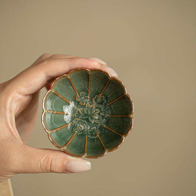 Imitation Song Dynasty Celadon Ge Kiln Wanhua Tea Cup Master Cup Tea Cup Guest Cup Xiaokui Mouth Cup Ceramic Tea Set Kung Fu Tea Cup