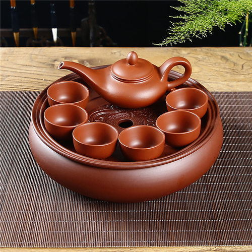 紫砂功夫茶具套装家用客厅办公小套简约泡茶茶具陶瓷茶盘茶壶茶杯 - 图2